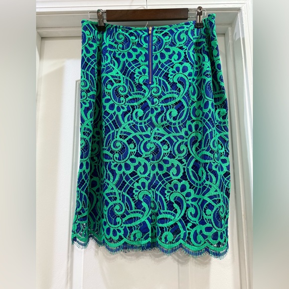 Lilly Pulitzer Hyacinth Lace Pencil Skirt Size 14 - Picture 4 of 11